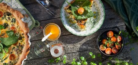 Oppskrift på Pai med sopp, spinat og vårløk – Vegetarmat.org