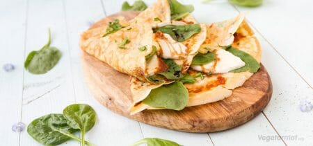 Oppskrift på Crepes med mozzarella og spinat – Vegetarmat.org